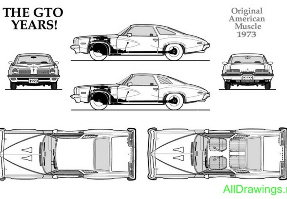 Pontiac GTO (1973) (Pontiac TRP (1973)) - drawings (drawings) of the car